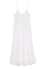 Airy Poplin Midi Dress - White