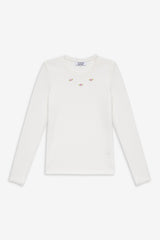 Eve Waffle Long Sleeve Shirt - White