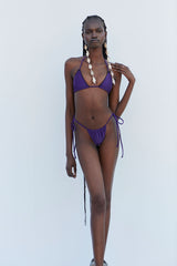 Nick Shine Triangle Bikini Top - Candied Violet