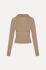 Hazel Knit Hoodie - Pink Ornaments