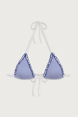 Nick Striped Triangle Bikini Top - Ocean Stripe