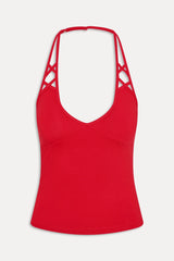 x JENNIE Nora Cotton Halter Top - Roses