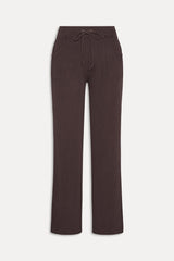 Emma Thermal Low Rise Pants - Walnut