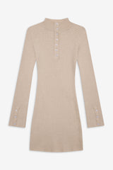 Isla Long  Sleeve Mini Dress - Cream