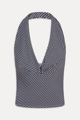 Jay Gingham Halter Top - Midnight Wishes