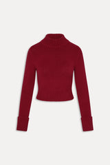 Laurel Knit Turtleneck Sweater - Rosewood