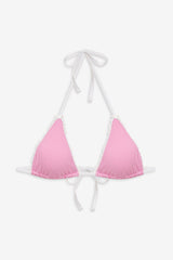 Nick Triangle Bikini Top - Pink Stripe