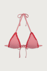 Nick Triangle Halter Bikini Top - Scarlet Stripe