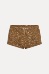 Paulina Cotton Booty Shorts - Vintage Cheetah