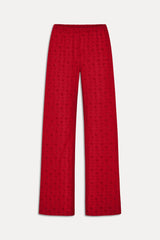 Princess Eyelet Pants - Red Rose