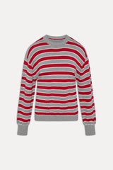 Sloane Oversized Knit Sweater - Cloud Cover Stripe