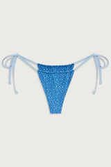 Tia Skimpy String Bikini Bottom - Cobalt Cheetah