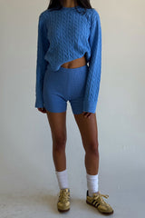 Ariel Knit Shorts - Blue Moon